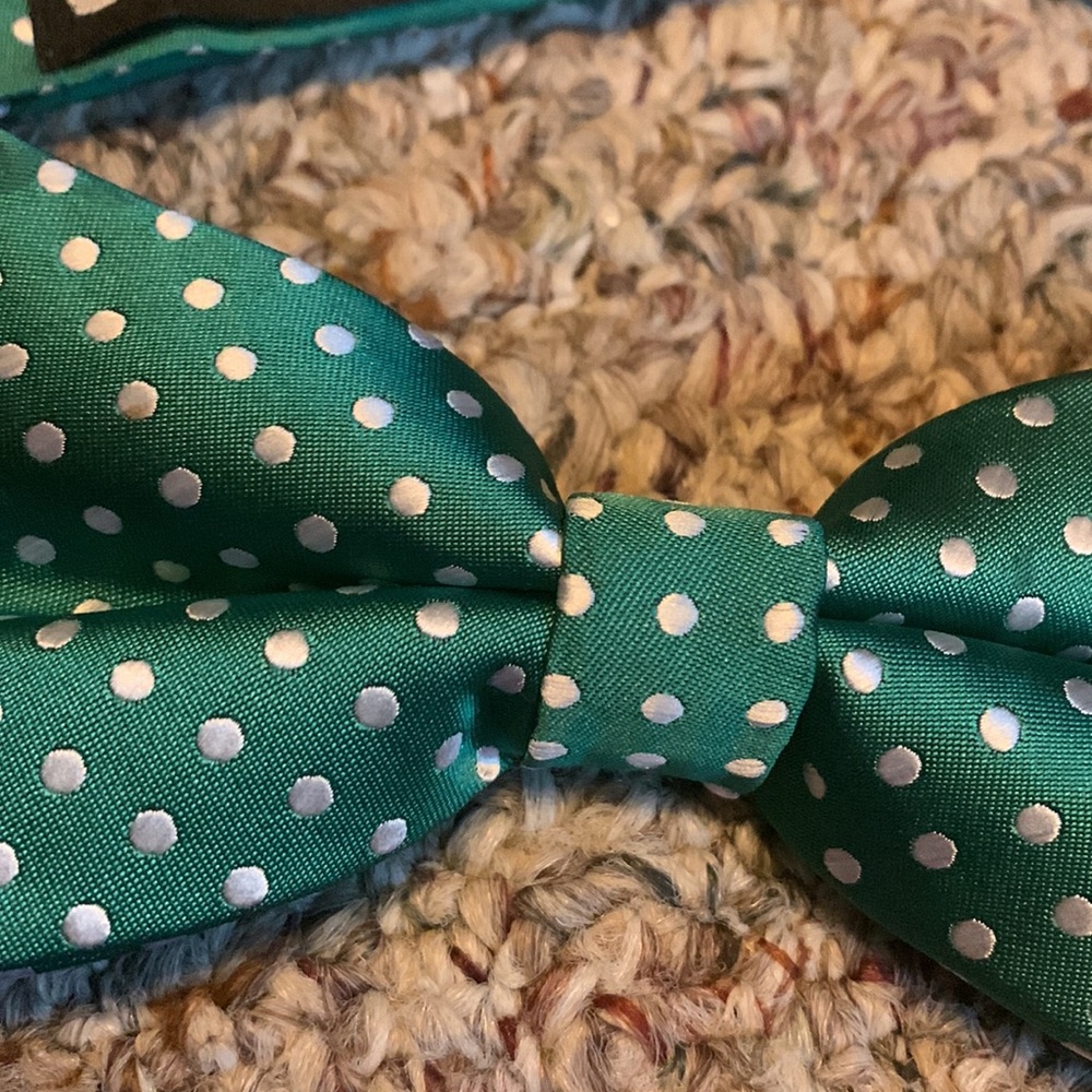 Bundle of Christmas Holiday Bow ties & necktie Bulbs Snowflakes Polka Dots Youth - Picture 4 of 6